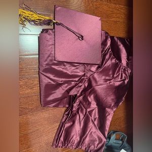 Graduation cap , gown and tassel color maroon